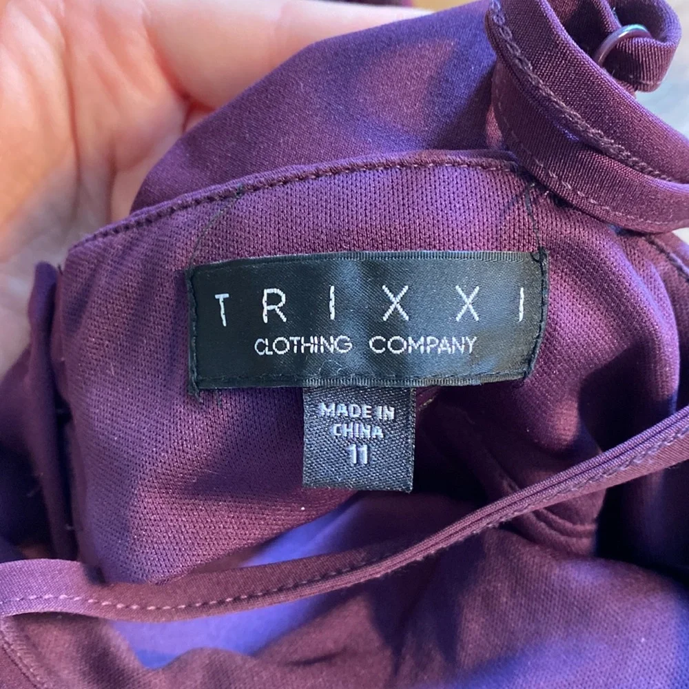 TRIXXI brand dark purple spaghetti strap dress - Picture 4 of 4